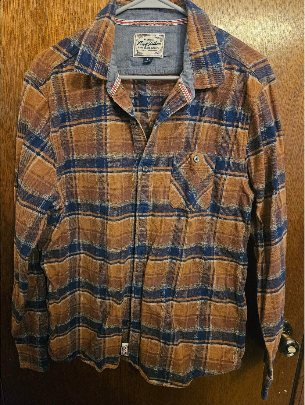 Flag & Anthem Ironwood Long Sleeve Plaid Flannel Shirt, SZ Large